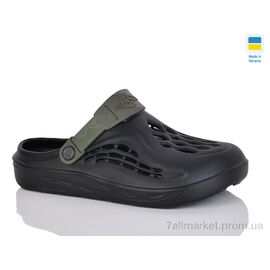 Фотография Кроксы мужские легкие Лето 129 чорний-хакі (8 пар р.41-45) "Lot Shoes" недорого оптом от прямого поставщика