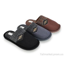 Тапки чоловічі домашні Зима D369 mix (12 пар р.41-46) "Soylu" недорого оптом від прямого постачальника