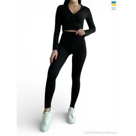 Спортивний костюм жіночий Літо 3320 чорний (5 шт. р.сітка42-50) "Margo" недорого оптом від прямого постачальника