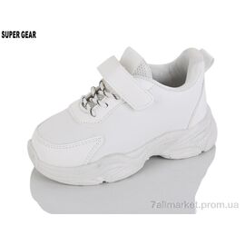 Фотография Кроссовки детские модные Весна/осень 0779-2 white (6 пар р.26-31) "Super Gear" недорого оптом от прямого поставщика