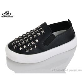 Сліпони дитячі без шнурків Весна/осінь A01-729 black (10 пар р.27-31) "Jibukang" недорого оптом від прямого постачальника