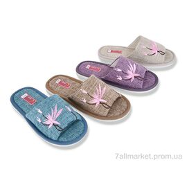 Фотография Тапки женские для дома Весна/осень A8199 mix (12 пар р.36-41) "Soylu" недорого оптом от прямого поставщика