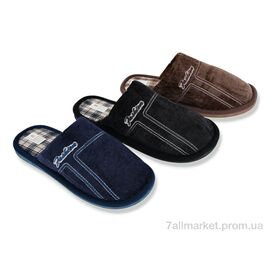 Тапки чоловічі домашні Весна/осінь D395 mix (12 пар р.41-46) "Soylu" недорого оптом від прямого постачальника
