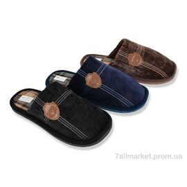 Тапки чоловічі домашні Весна/осінь D370 mix (12 пар р.41-46) "Soylu" недорого оптом від прямого постачальника
