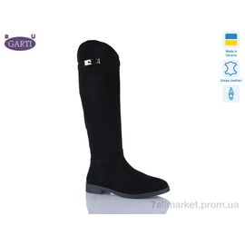Фотография Сапоги женские удобные Весна/осень 1912 чорний замш (6 пар р.36-40) "Garti" недорого оптом от прямого поставщика