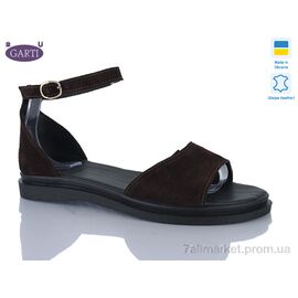 Фотография Босоножки женские летние Лето 82 корич замш (6 пар р.36-40) "Garti" недорого оптом от прямого поставщика