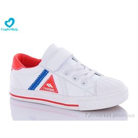 Фотография Кеды детские легкие Весна/осень 1310-3 біл-червон (9 пар р.24-30) "Comfort-baby" недорого оптом от прямого поставщика