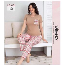 Піжама легка жіноча DS445-6107 beige р.2XL-4XL "DONELLA" недорого оптом від прямого постачальника