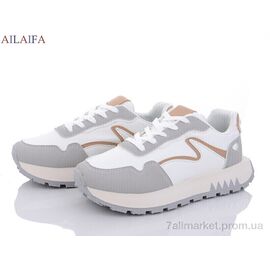 Фотография Кроссовки женские модные Весна/осень DD05 white-grey (8 пар р.36-41) "Ailaifa" недорого оптом от прямого поставщика