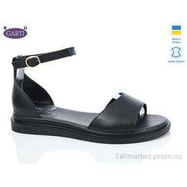 Фотография Босоножки женские летние Лето 82 чорний шкіра (6 пар р.36-40) "Garti" недорого оптом от прямого поставщика