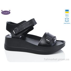 Фотография Босоножки женские летние Лето 0196 чорна шкіра1 (6 пар р.36-40) "Garti" недорого оптом от прямого поставщика