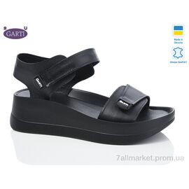 Фотография Босоножки женские летние Лето 0196 чорна шкіра (6 пар р.36-40) "Garti" недорого оптом от прямого поставщика