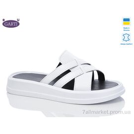 Шльопанці жіночі полегшені Літо 0174 біла шкіра (6 пар р.36-40) "Garti" недорого оптом від прямого постачальника