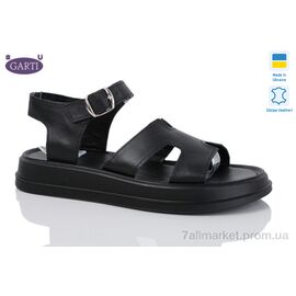 Фотография Босоножки женские летние Лето 2194 чорна шкіра (6 пар р.36-40) "Garti" недорого оптом от прямого поставщика