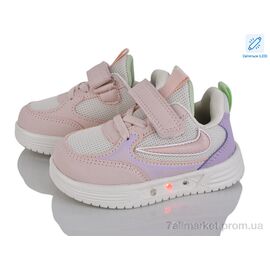 Фотография Кроссовки детские модные Весна/осень HY601-1F LED (8 пар р.21-26) "KIMBOO" недорого оптом от прямого поставщика