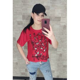 футболка жіноча 0 red р.S-L "BAMBIN" недорого оптом від прямого постачальника