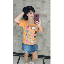 футболка жіноча Kyz09 orange р.S-L "BAMBIN" недорого оптом від прямого постачальника