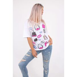 футболка жіноча Kyz0 white р.S-L "BAMBIN" недорого оптом від прямого постачальника