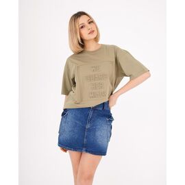 футболка жіноча 60121 khaki р.S-XL "BAMBIN" недорого оптом від прямого постачальника