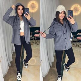 Сорочка тепла жіноча 1556 grey р.42-48 "BONJOUR" недорого оптом від прямого постачальника