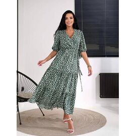 Сукня літня жіноча 1620 green р.42-50 "BONJOUR" недорого оптом від прямого постачальника