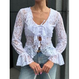 Блузка жіноча 1661 white р.42-46 "BONJOUR" недорого оптом від прямого постачальника