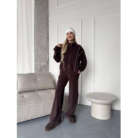 Фотография Костюм спортивный женский 1683 brown р.42-52 "BONJOUR" недорого оптом от прямого поставщика