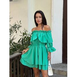 Сукня літня жіноча 3114 green р.42-48 "BONJOUR" недорого оптом від прямого постачальника