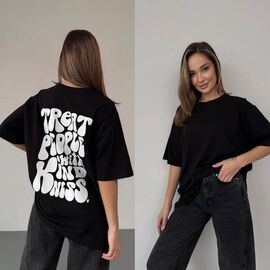 футболка жіноча 4190 black р.42-50 "BONJOUR" недорого оптом від прямого постачальника