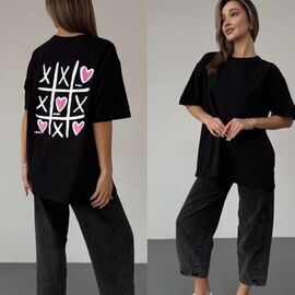 футболка жіноча 4192 black р.42-50 "BONJOUR" недорого оптом від прямого постачальника