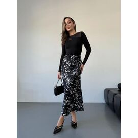 Спідниця жіноча 8066-2 black р.42-46 "BONJOUR" недорого оптом від прямого постачальника