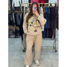 Фотография Костюм спортивный женский F271 beige р.M-XL "BONJOUR" недорого оптом от прямого поставщика