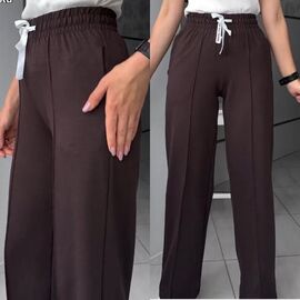 Штани спортивні жіночі 10048 brown р.2XL-5XL "VICTORY" недорого оптом від прямого постачальника