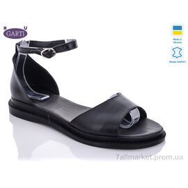 Фотография Босоножки женские летние Лето 82 черн. кожа (6 пар р.36-40) "Garti" недорого оптом от прямого поставщика