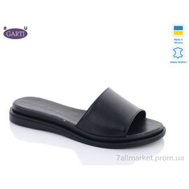 Шльопанці жіночі полегшені Літо 97 чорна шкіра (6 пар р.36-40) "Garti" недорого оптом від прямого постачальника
