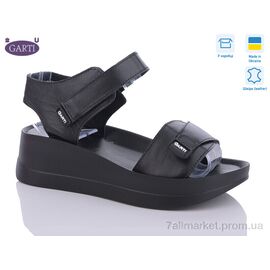Фотография Босоножки женские летние Лето 0196 чорна шкіра-old (6 пар р.36-40) "Garti" недорого оптом от прямого поставщика
