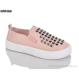 Фотография Слипоны детские без шнурков Весна/осень 03-728 pink (6 пар р.32-37) "Super Gear" недорого оптом от прямого поставщика