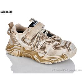 Кросівки дитячі модні Весна/осінь 002-1686 brown (6 пар р.32-37) "Super Gear" недорого оптом від прямого постачальника