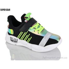 Кросівки дитячі модні Весна/осінь PV01-033 black (6 пар р.31-36) "Super Gear" недорого оптом від прямого постачальника