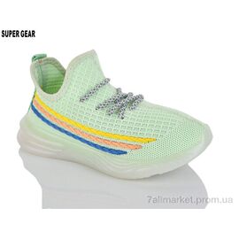 Кросівки дитячі модні Літо 03-81A green (12 пар р.32-37) "Super Gear" недорого оптом від прямого постачальника
