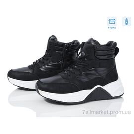 Черевики жіночі стильні Зима SS1228 black (12 пар р.36-41) "FG" недорого оптом від прямого постачальника