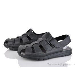 Сандалії чоловічі літні Літо 029 black (10 пар р.39-47) "FG" недорого оптом від прямого постачальника