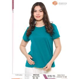футболка жіноча W3722-1 beige р.48-56 "Samo" недорого оптом від прямого постачальника