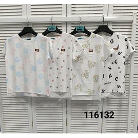 футболка жіноча 116132 white-l.blue р.46-50 "LOOK" недорого оптом від прямого постачальника
