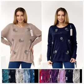 Фотография Свитер женский LL474 mix р.54-56 "Lola" недорого оптом от прямого поставщика