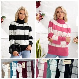 Фотография Свитер женский LL496 mix р.48-52 "Lola" недорого оптом от прямого поставщика