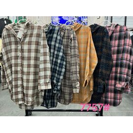 Сорочка жіноча 7757 navy-brown р.3XL-6XL "P.HEY" недорого оптом від прямого постачальника