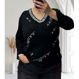 Светр жіночий 27096 black р.50-56 "Elena&Vika" недорого оптом від прямого постачальника