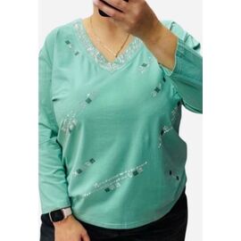 Светр жіночий 27096 green р.50-56 "Elena&Vika" недорого оптом від прямого постачальника