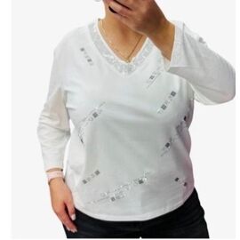 Светр жіночий 27096 white р.50-56 "Elena&Vika" недорого оптом від прямого постачальника